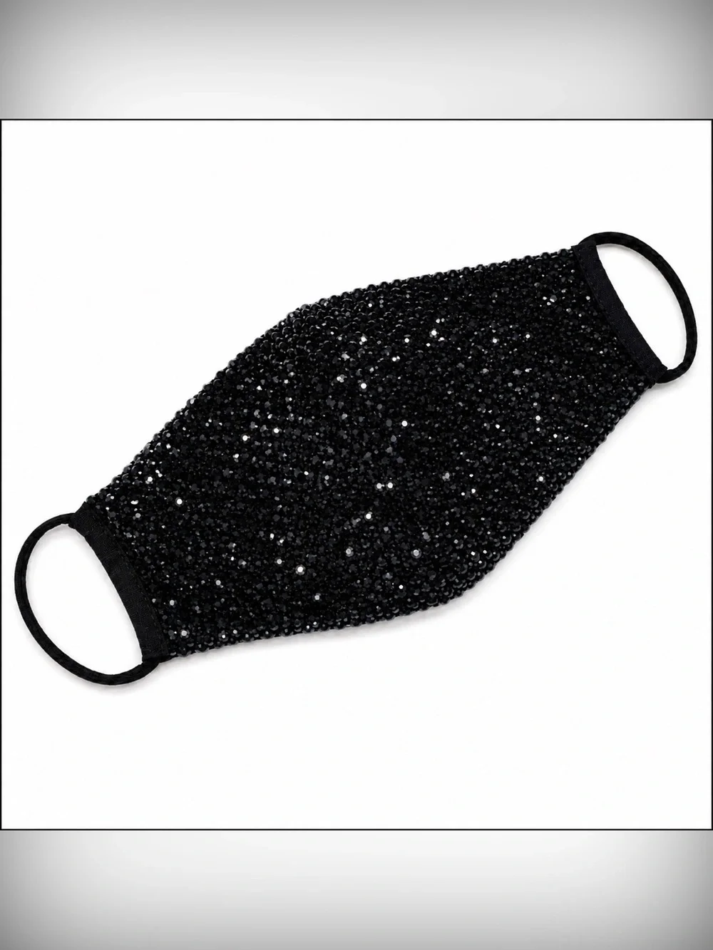 Jet Black Rhinestone Face Mask New Halloween Cosplay Unisex Costume